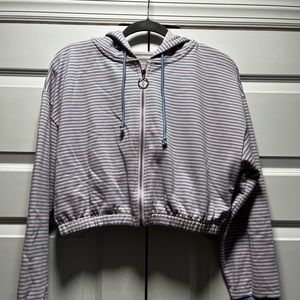 Fashionable stripe hoodie sweater
